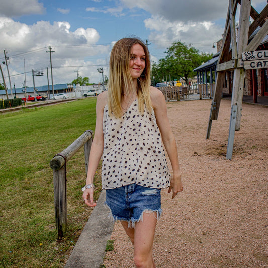 Cow print top